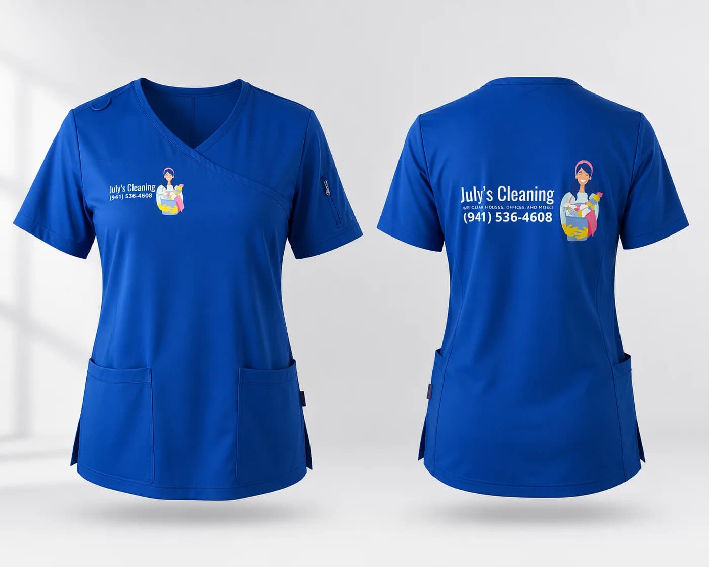 Custom women's scrub top