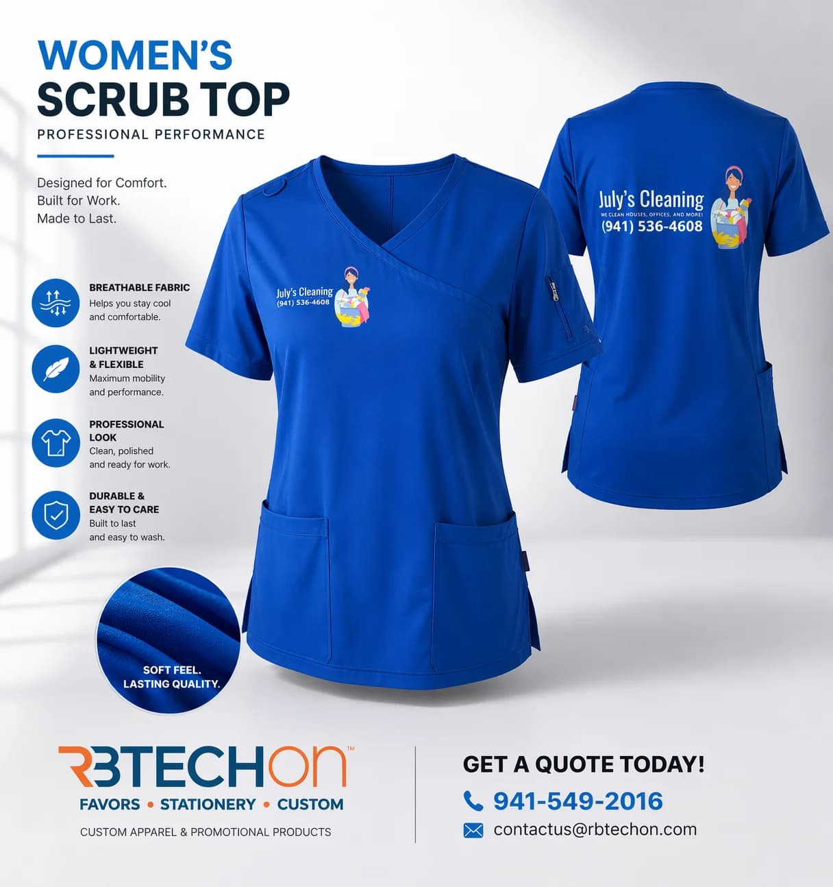 Custom women's scrub uniform