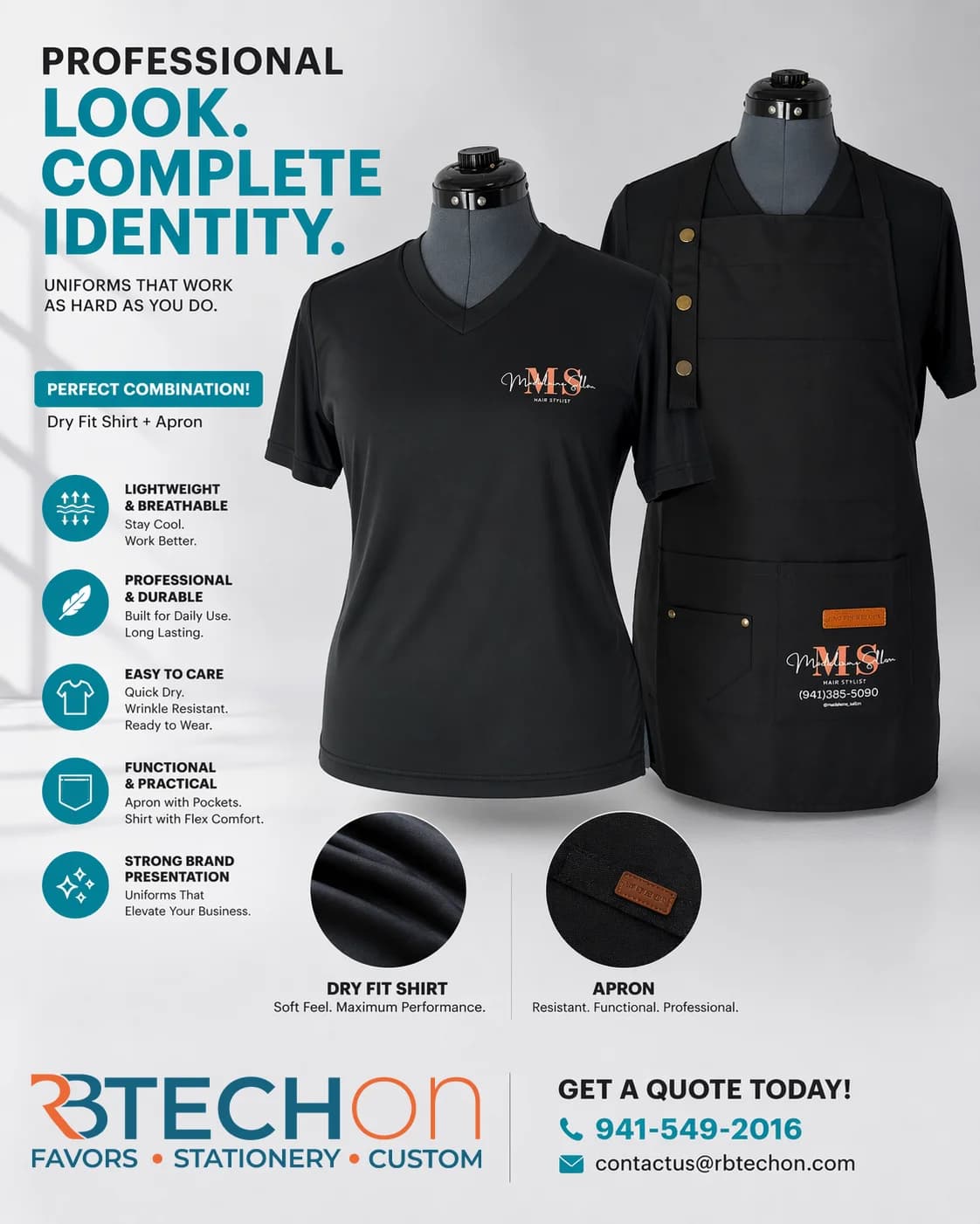 Professional uniform — dry fit & apron