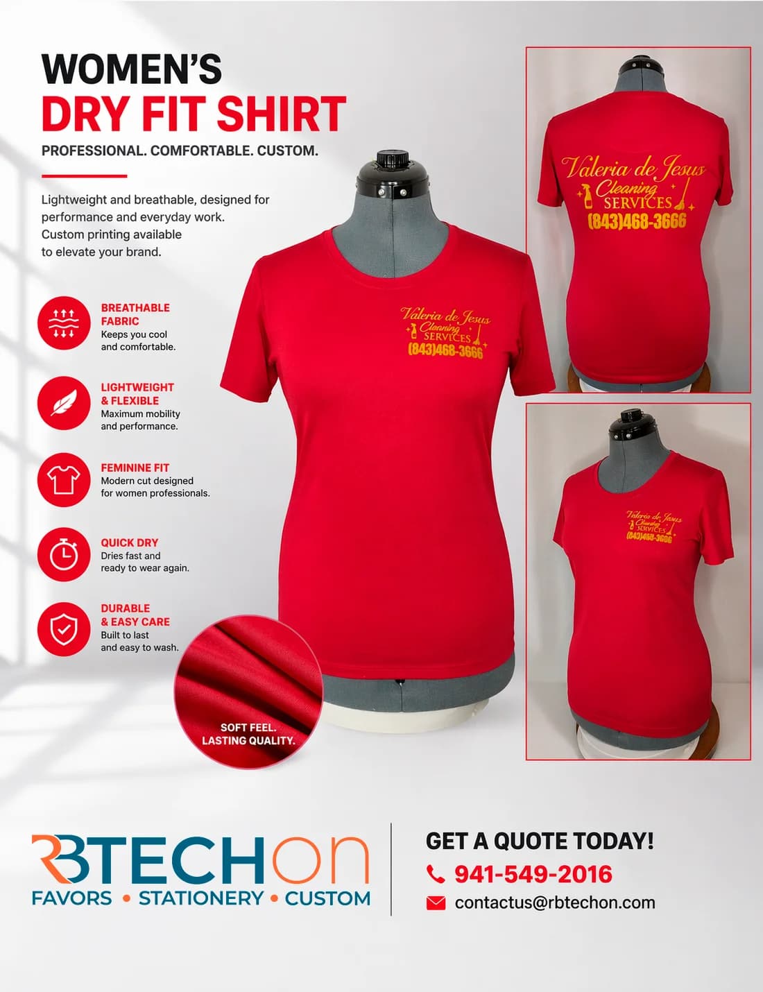 Women's dry fit performance t-shirt custom print