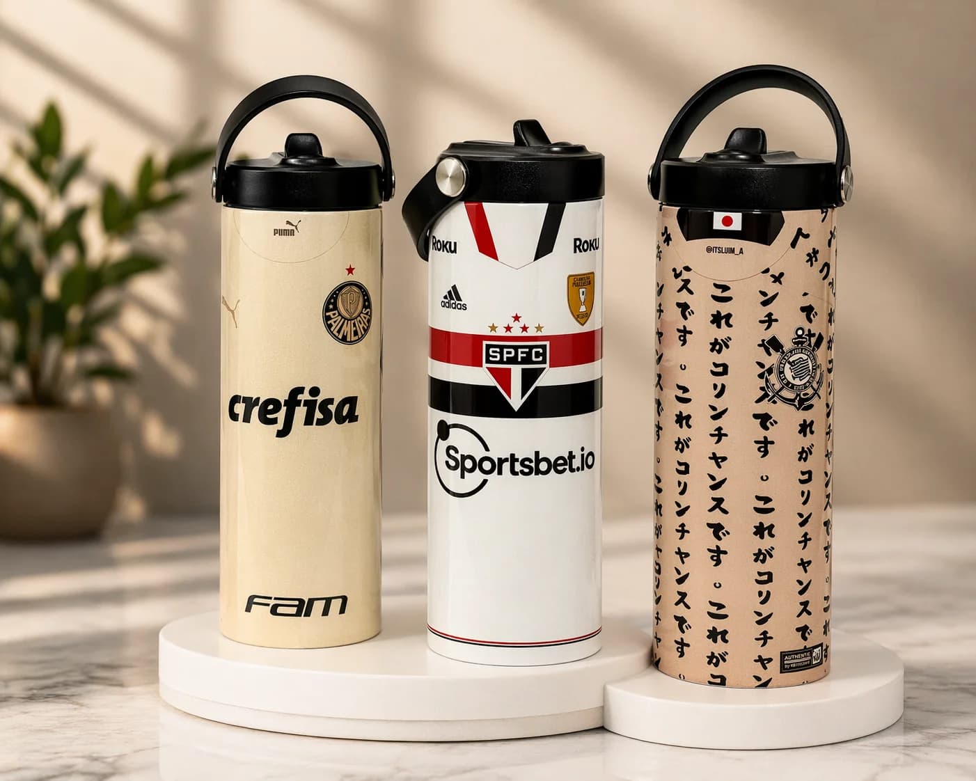 Custom sublimated travel bottles full color wrap — RBTechon Sarasota